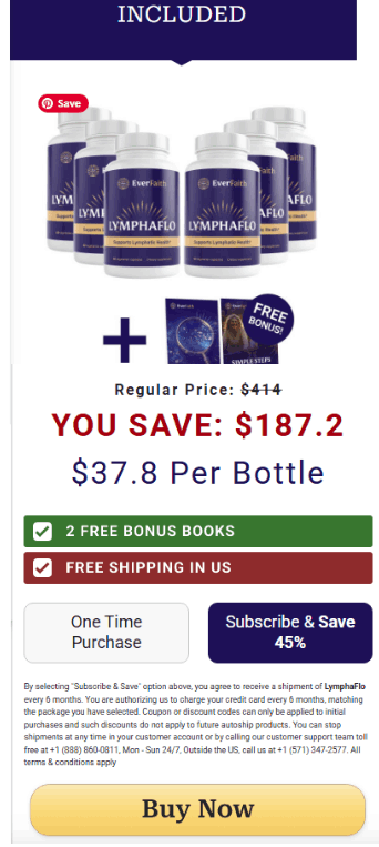 LymphaFlo 6 Bottle